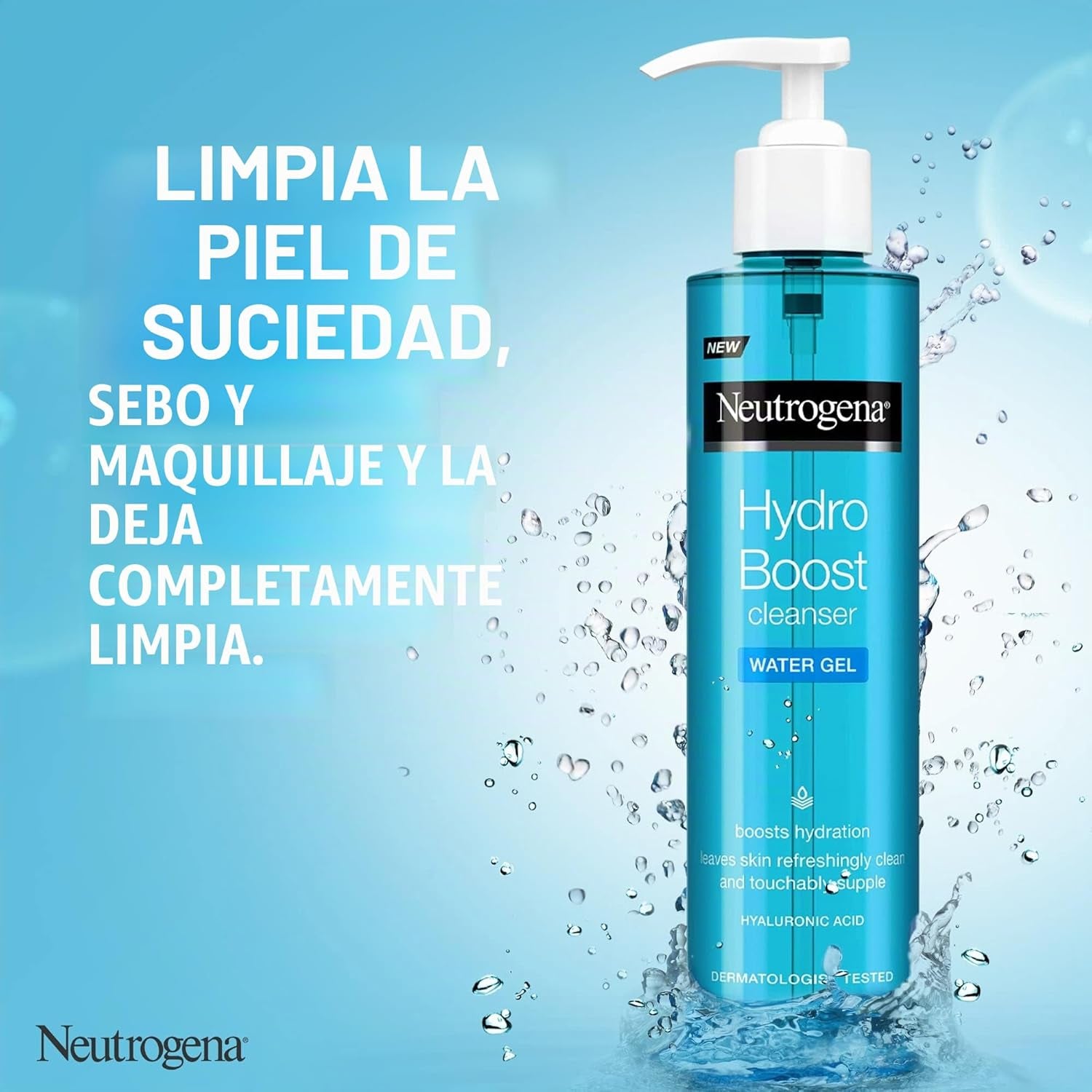 Revitalize Your Skin with Neutrogena Hydro Boost Gentle Facial Cleanser - Hydrating Gel with Hyaluronic Acid, 200 ml for All Skin Types