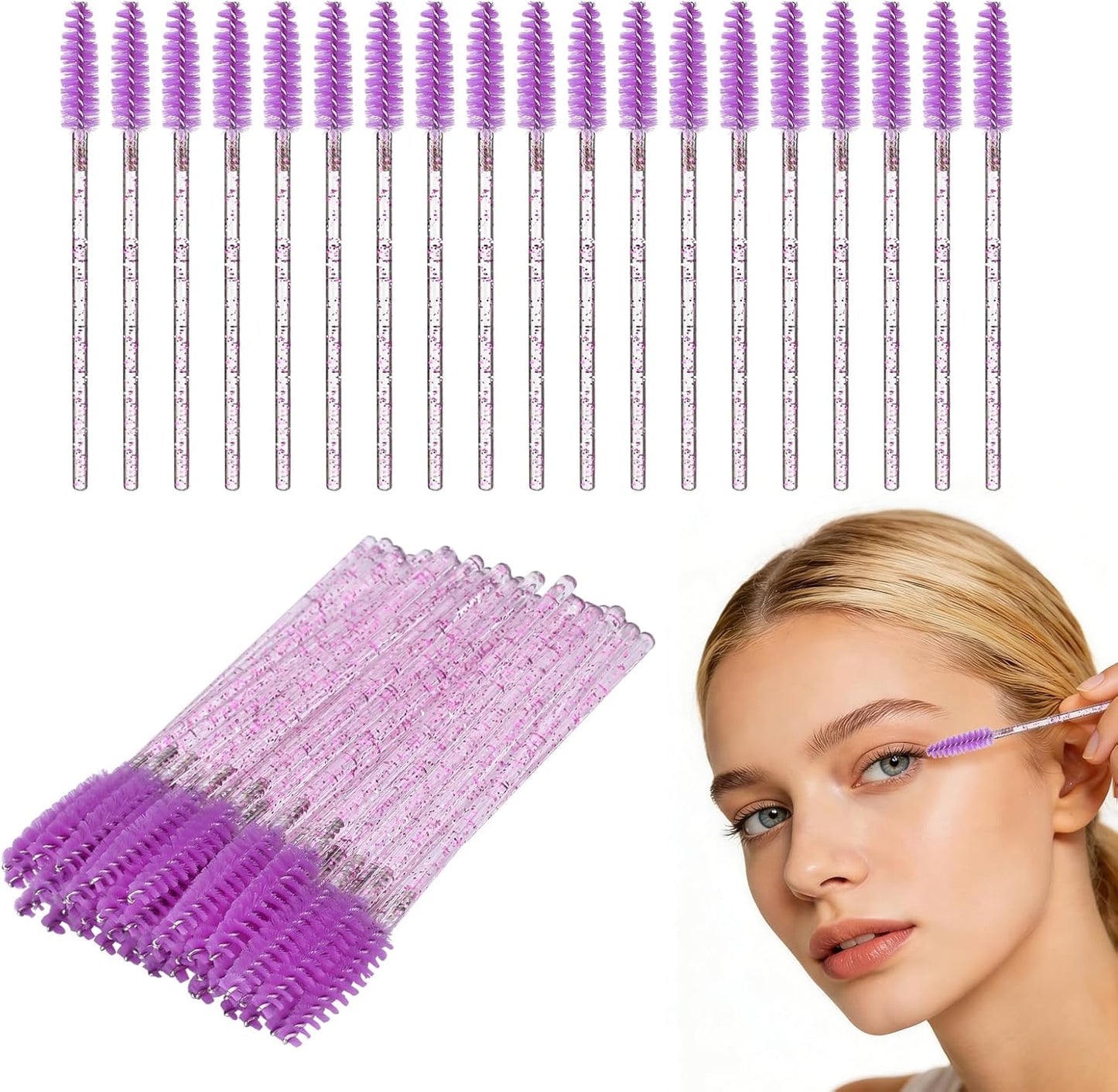 Elevate Your Makeup Game with the 100-Piece Disposable Eyelash Brushes and Mascara Applicator Kit - Perfect for Flawless Lashes and Brows!