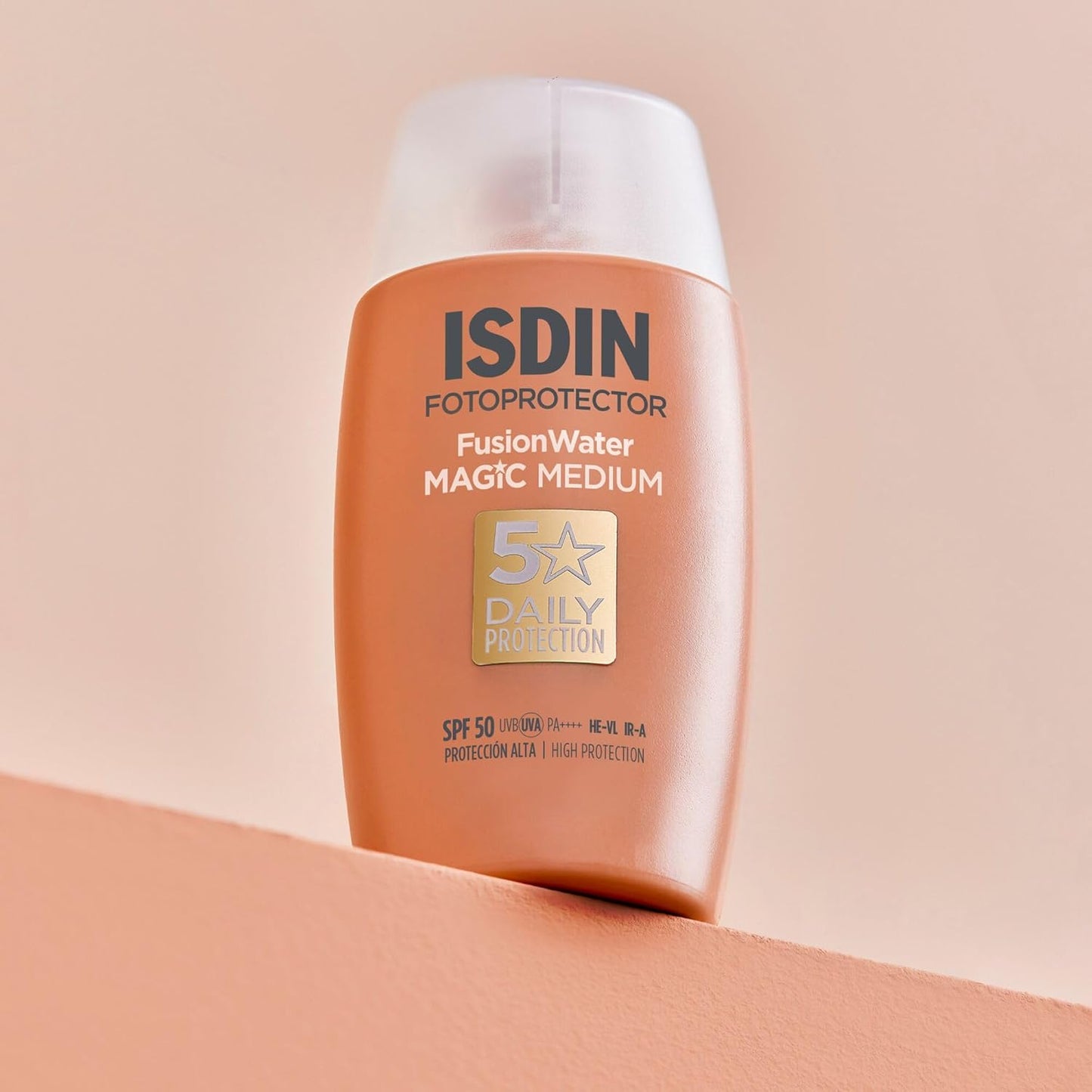 ISDIN Fusion Water Magic Color SPF 50 - Your Daily Essential Tinted Facial Sunscreen with Superior Protection in 3 Beautiful Shades, 50ml