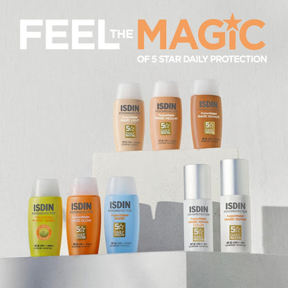ISDIN Fusion Water Magic Color SPF 50 - Your Daily Essential Tinted Facial Sunscreen with Superior Protection in 3 Beautiful Shades, 50ml
