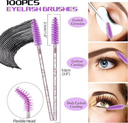 Elevate Your Makeup Game with the 100-Piece Disposable Eyelash Brushes and Mascara Applicator Kit - Perfect for Flawless Lashes and Brows!