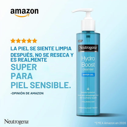 Revitalize Your Skin with Neutrogena Hydro Boost Gentle Facial Cleanser - Hydrating Gel with Hyaluronic Acid, 200 ml for All Skin Types