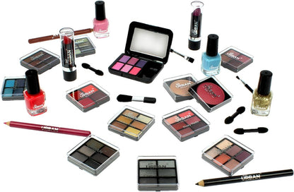 Unleash Your Creativity with the LOVE URBAN BEAUTY Hot Pink Vegan Makeup Kit - 82-Piece Set for Teens and Women Featuring Eyeshadows, Blush, Lipsticks, and Nail Products