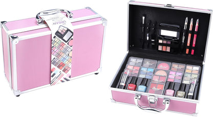 Unleash Your Creativity with the LOVE URBAN BEAUTY Hot Pink Vegan Makeup Kit - 82-Piece Set for Teens and Women Featuring Eyeshadows, Blush, Lipsticks, and Nail Products