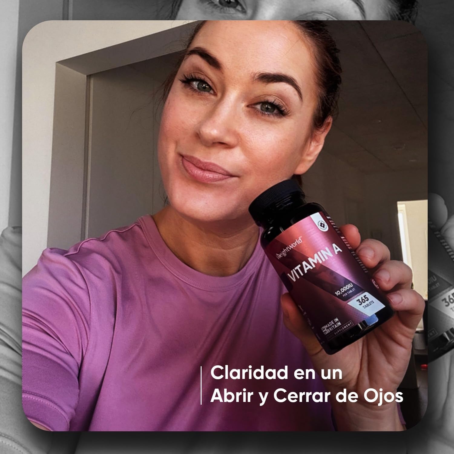 Potente Vitamina A 10,000 UI - 365 Comprimidos Veganos para una Visión Clara y un Sistema Inmunitario Fuerte
